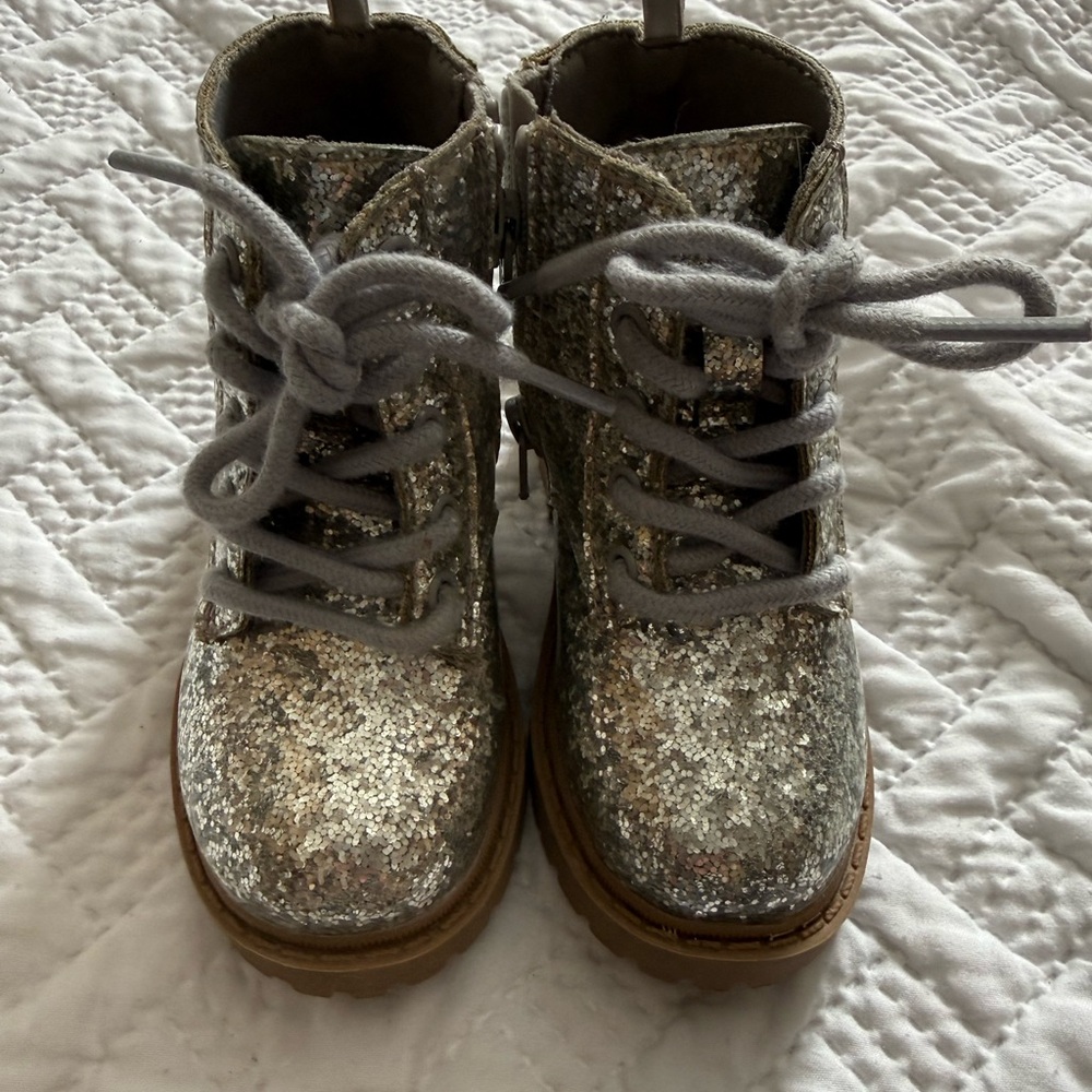 Old Navy Glittery Kids Boots - Silver and Brown